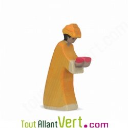 Melchior en bois, le roi mage 13,5 cm