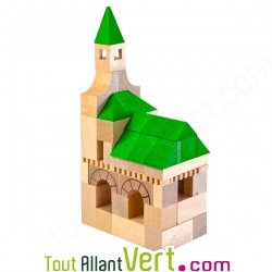 Kit de construction Eglise Architecte en bois  63 pices