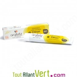 Dentifrice Essence bio Citron à base d\'argile blanche et jaune Argiletz 75ml
