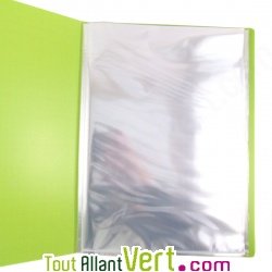 Protège documents en polypro recyclé Vert, 20 pochettes, Forever