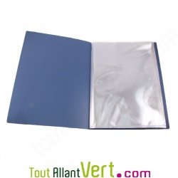 Protège documents en polypro recyclé Bleu, 20 pochettes, Forever