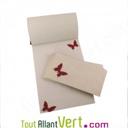 Bloc de correspondance rustique Papillon recycl A4