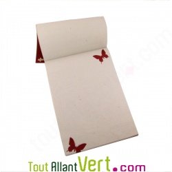 Bloc de correspondance rustique Papillon recycl A4