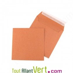 Enveloppes recycles 15x15 cm Kraft, argile lot de 50
