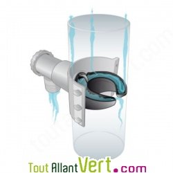 Collecteur d\'eau de pluie beige sans coupe de gouttière ronde 80 à 100mm