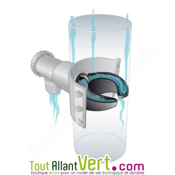 Collecteur d'eau de pluie sans coupe de gouttière ronde gris 80 à 100mm  achat vente écologique - Acheter sur