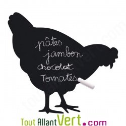 Sticker ardoise poule, matire vgtale et colle sans solvant