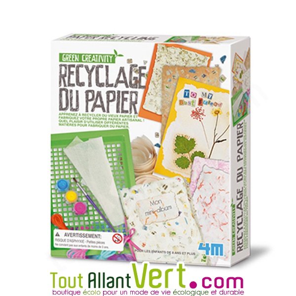 Fabriquer son papier recyclé soi-même, jeu pour enfant Green