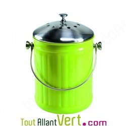 Poubelle  compost vert anti-odeur pour cuisine, 4 litres