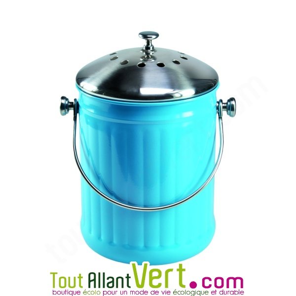 Poubelle à compost bleu anti-odeur pour cuisine, 4 litres achat vente  écologique - Acheter sur