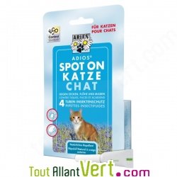 Pipette anti-parasites, tiques et puces naturel pour chats , Aries