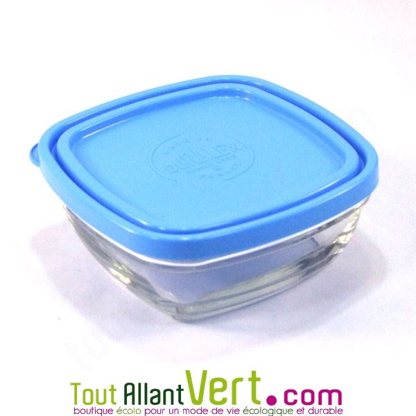 Boîte à repas carrée en verre couv vert 20 cm Duralex - Kibo