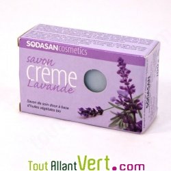 Savon Lavande et beurre de karit bio Sodasan, 100gr