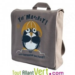 Sac  dos enfant Manchot sur la banquise en coton bio 23 x 23 x 8 cm