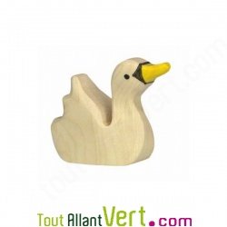 Cygne en bois blanc, petit 4,5 cm, Holztiger