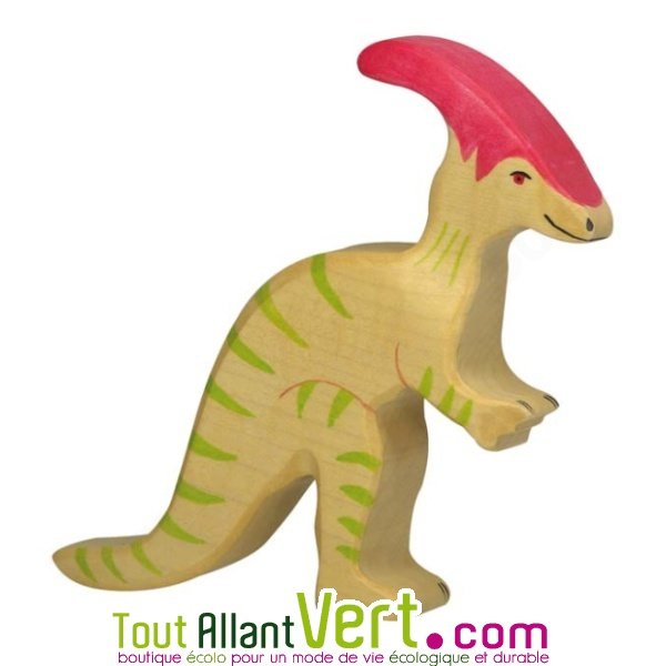 Parasaurolophus en bois, dinosaure blanc et rouge 14 cm achat vente  écologique - Acheter sur