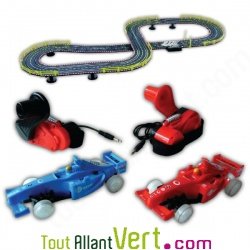 Circuit de voitures aliment par une manivelle  dynamo, 6 ans+