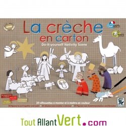 Crche en carton recycl  monter et colorier soi-mme