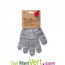 Gant exfoliant gris  partir de bouteilles recycles PET