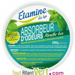 Absorbeurs d\'odeurs  l\'huile essentielle de menthe bio, 250g