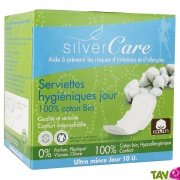 Serviettes hygiéniques en coton bio Jour, lot de 10, Silvercare