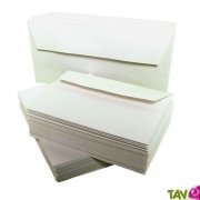 Enveloppes recyclées blanches 110x220mm, bandes enlevables, lot de 50