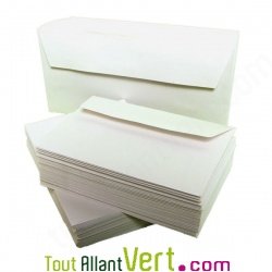 Enveloppes recyclées blanches 110x220mm, bandes enlevables, lot de 50
