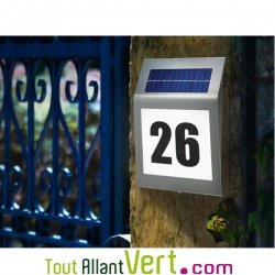 Plaque numro de maison inox, design et solaire Style