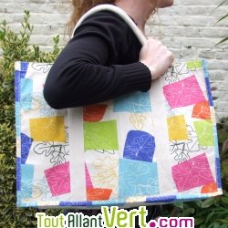 Grand sac cabas coton biologique couleur t, 50x35 cm
