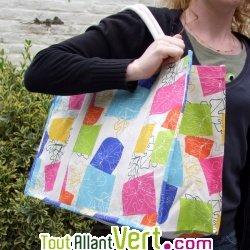 Grand sac cabas coton biologique couleur t, 50x35 cm
