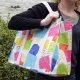 Grand sac cabas coton biologique couleur t, 50x35 cm