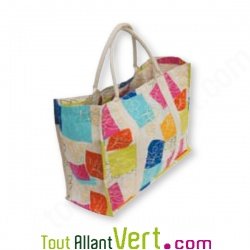 Grand sac cabas coton biologique couleur t, 50x35 cm