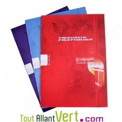 Cahier Travaux Pratiques Page blanche + page grands carreaux, A4 48p