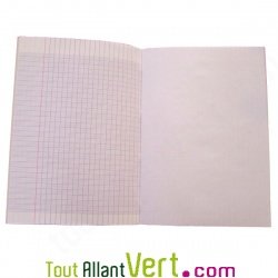 Cahier Travaux Pratiques Page blanche + page grands carreaux, A4 48p bleu foncé