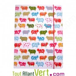Chemise lastique recycle 3 rabats, Patchwork Mouton