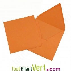 Enveloppes recycles abricot 15x15 cm, lot de 50