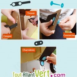 Kit de pices connectrices pour fabriquer un avion  partir d\'objets rcuprs, 5 ans+