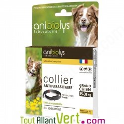 Collier anti-puces, anti-tiques naturel pour grand chien 15-30 kg