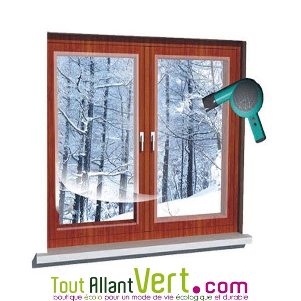 Film isolant thermique transparent pour fenêtre - Coupe-vent - Protection  contre le froid - Avec fermeture Velcro - 150 x 180 cm