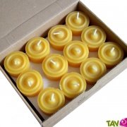 24 bougies veilleuses (chauffe plat) jaune en pure cire d'abeille