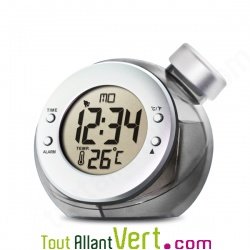 Rveil alarme affichage digital temprature et date,  fonctionnant  l\'eau