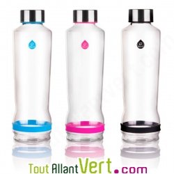 Gourde en verre souffl et bouchon inox, 570 ml