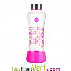 Gourde en verre avec bande silicone et bouchon inox, 550 ml