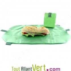 Emballage sandwich ajustable, réutilisable et lavable pour sandwich ou gouter, 54x32cm, Carreaux