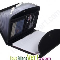 Organiseur mobile Trieur 6 compartiments EXAFOLIO avec bloc-notes recycl