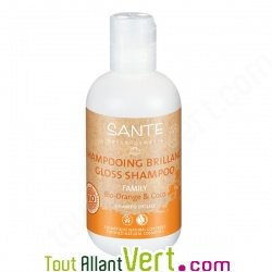 Shampooing bio brillance 200ml petit format Sante Orange et coco