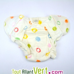 Couche lavable coton bio velcro, 74-80 cm environ, de 6  12 mois, Gribouillis
