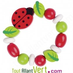 Hochet coccinelle rond sur ficelle, Heimess