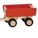 Grand tracteur et sa remorque en bois rouge, 52cm, 3 ans+