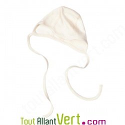 Bonnet bébé coton bio Blanc 50/56 180g/m2
